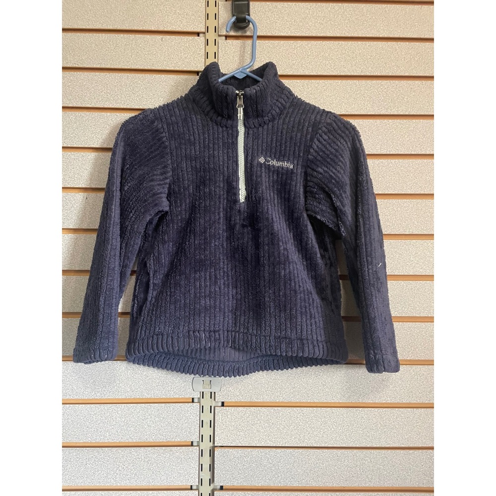 Columbia Fleece Pullover Kids Size S Blue Half Zip Mock Neck Cozy 5 6